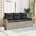 Gartensofa-set Hellgrau Poly-Rattan