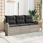 Gartensofa-set Hellgrau Poly-Rattan