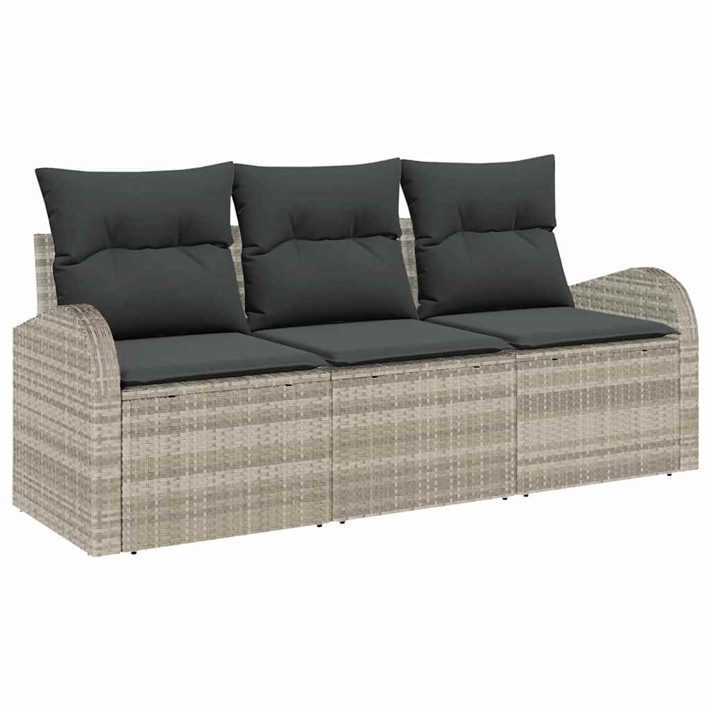 Gartensofa-set Hellgrau Poly-Rattan