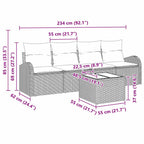 Gartensofa-set Braun 55 x 55 x 37 cm Poly-Rattan