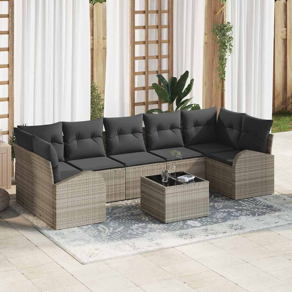 Gartensofa-set Hellgrau 55 x 55 x 37 cm Poly-Rattan