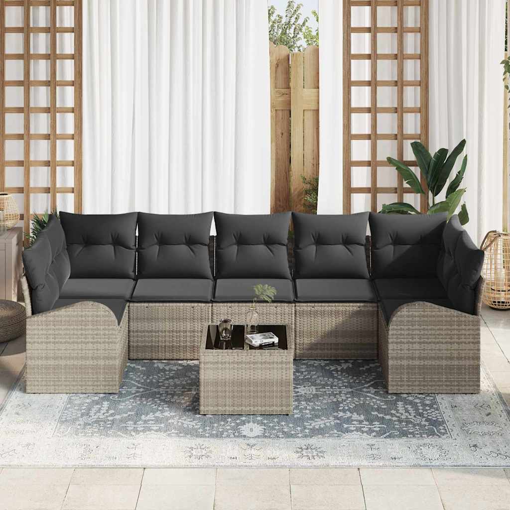 Gartensofa-set Hellgrau 55 x 55 x 37 cm Poly-Rattan