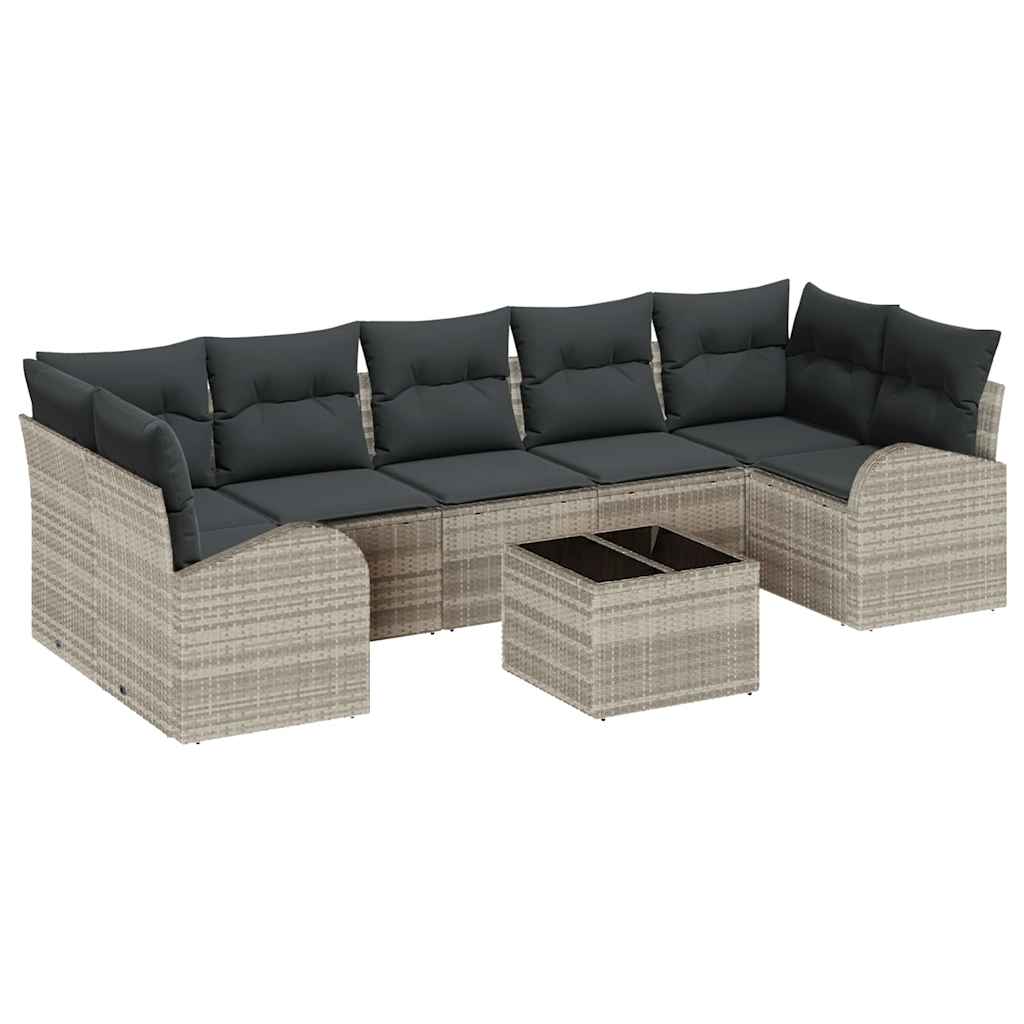 Gartensofa-set Hellgrau 55 x 55 x 37 cm Poly-Rattan