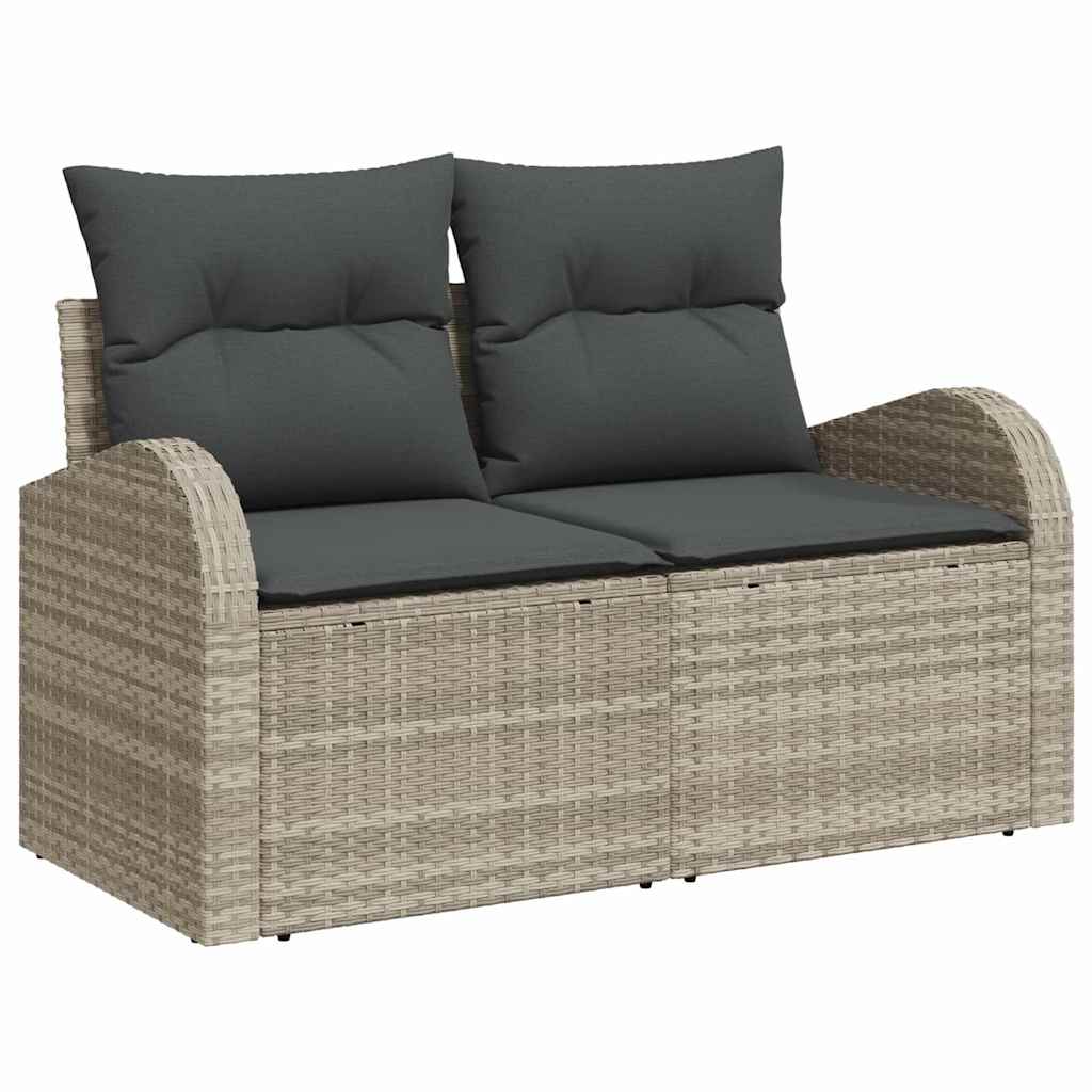 Gartensofa-set Hellgrau 55 x 55 x 37 cm Poly-Rattan