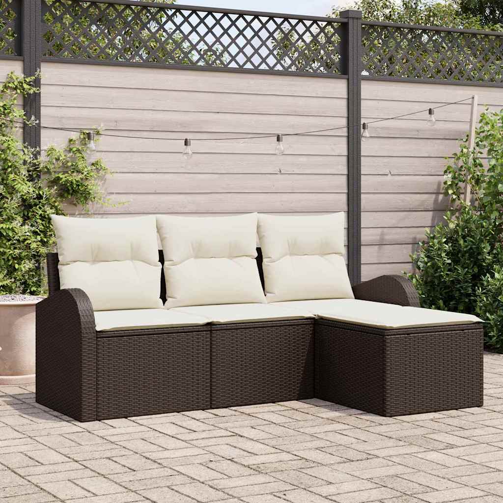 Gartensofa-set Braun Poly-Rattan