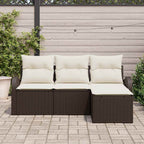 Gartensofa-set Braun Poly-Rattan