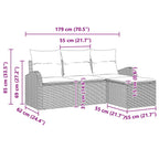 Gartensofa-set Braun Poly-Rattan