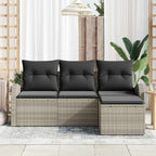 Gartensofa-set Hellgrau Poly-Rattan