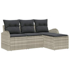 Gartensofa-set Hellgrau Poly-Rattan