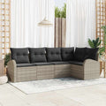 Sofa Set mit Kissen Hellgrau Polyester