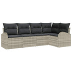 Sofa Set mit Kissen Hellgrau Polyester