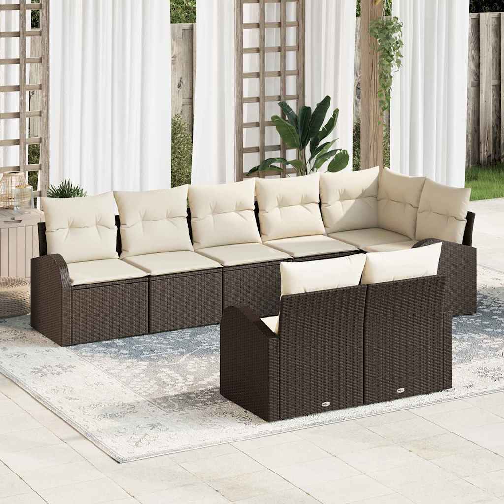 Gartensofa-set 8 pcs Poly-Rattan