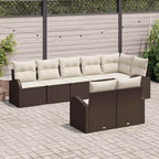 Gartensofa-set 8 pcs Poly-Rattan