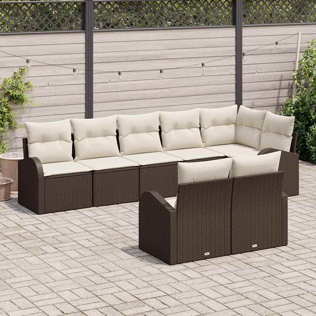 Gartensofa-set 8 pcs Poly-Rattan