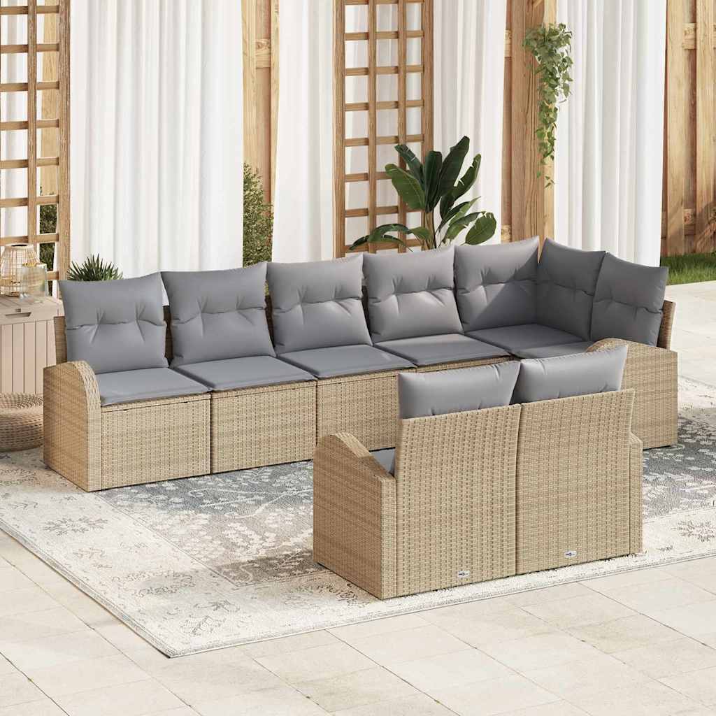 Gartensofa-set 8 pcs Poly-Rattan