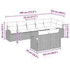 Gartensofa-set 8 pcs Poly-Rattan