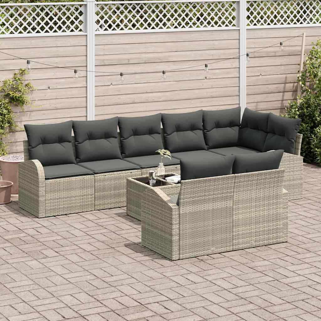 Gartensofa-set Hellgrau 55 x 55 x 37 cm Poly-Rattan