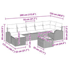 Garten-Sofa-Set mit Kissen 8 pcs Braun Poly Rattan