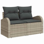 Gartensofa-set mit Kissen 6 pcs Hellgrau Poly Rattan