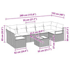 Sofa Set 8 pcs Braun und Rot Poly-Rattan
