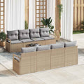 Sofa Set mit Kissen 7 pcs Beige und Grau Poly Rattan