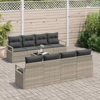 Sofa Set mit Kissen 7 pcs Hellgrau Poly Rattan