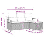 Sofa Set mit Kissen 4 pcs Beige Poly Rattan
