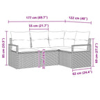 Sofa Set 4 pcs Schwarz Poly-Rattan