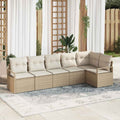 Sofa Set mit Kissen 6 pcs Beige Poly Rattan