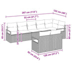 Sofa Set 8 pcs Braun Poly-Rattan