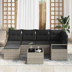 Sofa Set 7 pcs Hellgrau Poly-Rattan