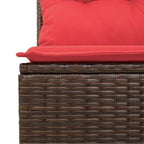 Sofa Set mit Kissen 7 pcs Braun Poly-Rattan