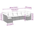 Sofa Set mit Kissen 7 pcs Braun Poly-Rattan