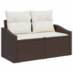 Sofa Set mit Kissen 3 pcs Braun Poly-Rattan