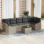Sofa Set mit Kissen Hellgrau 55 x 55 x 37 cm Poly Rattan