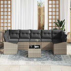 Sofa Set mit Kissen Hellgrau 55 x 55 x 37 cm Poly Rattan