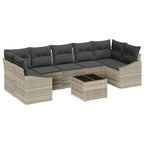 Sofa Set mit Kissen Hellgrau 55 x 55 x 37 cm Poly Rattan