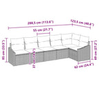 Sofa Set mit Kissen 6 pcs Braun Poly-Rattan