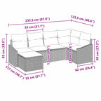 Sofa Set mit Kissen 6 pcs Beige Poly Rattan
