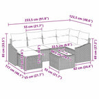 Sofa Set mit Kissen 7 pcs Grau Poly Rattan