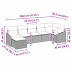Sofa Set mit Kissen 7 pcs Braun Poly Rattan