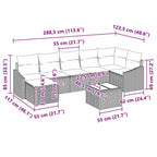 Sofa Set mit Kissen 8 pcs Braun Poly Rattan