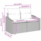 Sofa Set mit Kissen 8 pcs Grau Poly-Rattan