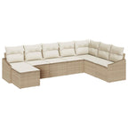 Sofa Set mit Kissen 8 pcs Beige Poly Rattan