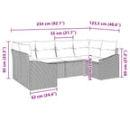 Sofa Set mit Kissen 6 pcs Hellgrau Poly Rattan