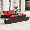 Sofa Set mit Kissen 8 pcs Braun Poly Rattan