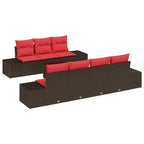 Sofa Set mit Kissen 8 pcs Braun Poly Rattan