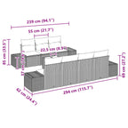 Sofa Set mit Kissen 8 pcs Braun Poly Rattan
