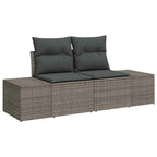 Sofa Set mit Kissen 7 pcs Grau Poly Rattan