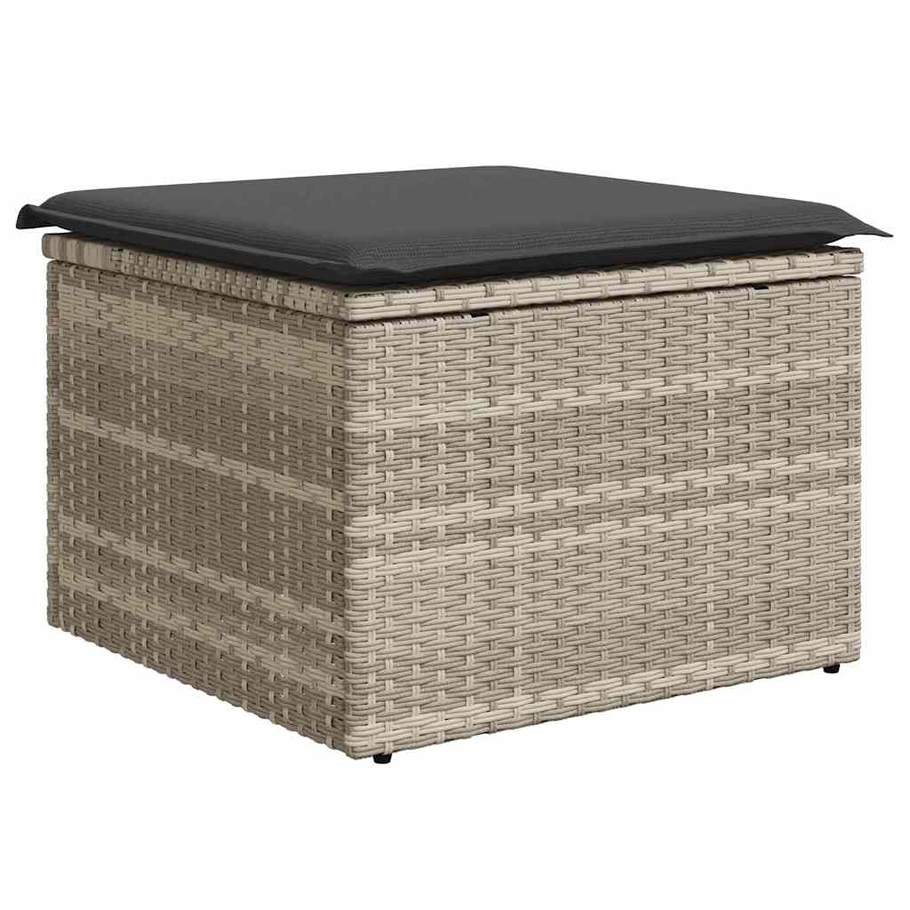 Sofa Set mit Kissen 6 pcs Hellgrau Poly Rattan